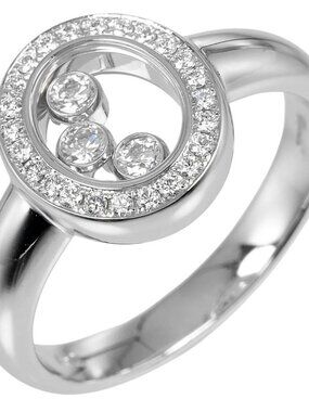 Chopard Happy diamond Ring K18 white gold/diamond #4.5(US Size) 6.2g Women